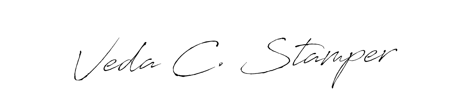 The best way (Antro_Vectra) to make a short signature is to pick only two or three words in your name. The name Veda C. Stamper include a total of six letters. For converting this name. Veda C. Stamper signature style 6 images and pictures png