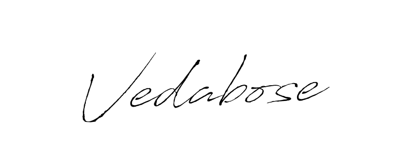 Use a signature maker to create a handwritten signature online. With this signature software, you can design (Antro_Vectra) your own signature for name Vedabose. Vedabose signature style 6 images and pictures png