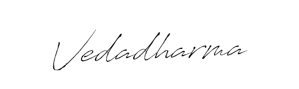 Design your own signature with our free online signature maker. With this signature software, you can create a handwritten (Antro_Vectra) signature for name Vedadharma. Vedadharma signature style 6 images and pictures png