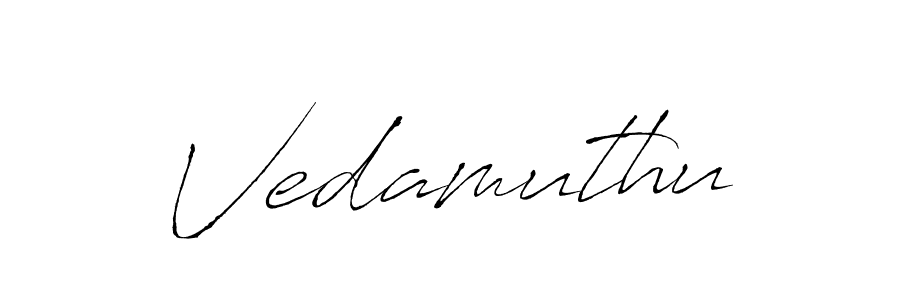 Create a beautiful signature design for name Vedamuthu. With this signature (Antro_Vectra) fonts, you can make a handwritten signature for free. Vedamuthu signature style 6 images and pictures png