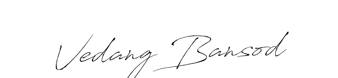 The best way (Antro_Vectra) to make a short signature is to pick only two or three words in your name. The name Vedang Bansod include a total of six letters. For converting this name. Vedang Bansod signature style 6 images and pictures png
