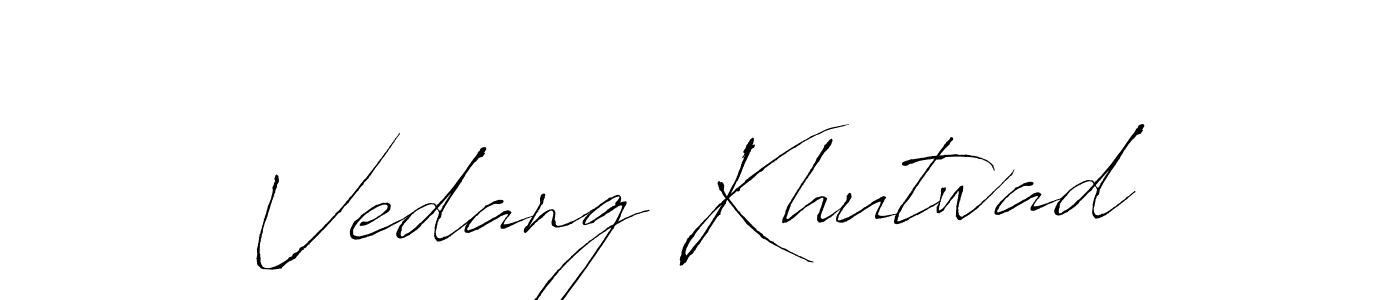 You should practise on your own different ways (Antro_Vectra) to write your name (Vedang Khutwad) in signature. don't let someone else do it for you. Vedang Khutwad signature style 6 images and pictures png