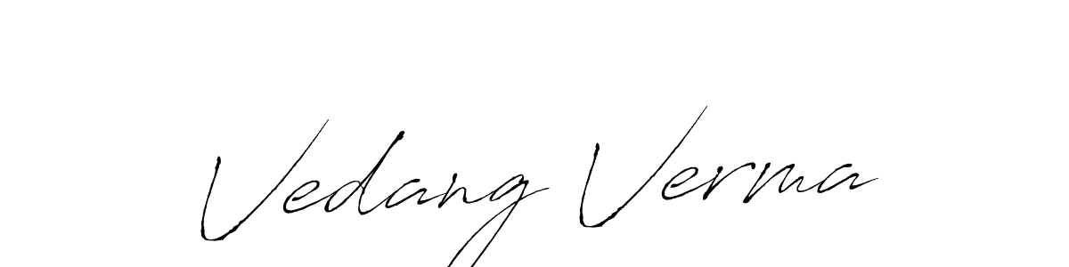 How to make Vedang Verma name signature. Use Antro_Vectra style for creating short signs online. This is the latest handwritten sign. Vedang Verma signature style 6 images and pictures png