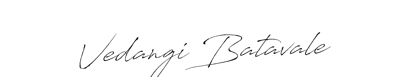 The best way (Antro_Vectra) to make a short signature is to pick only two or three words in your name. The name Vedangi Batavale include a total of six letters. For converting this name. Vedangi Batavale signature style 6 images and pictures png