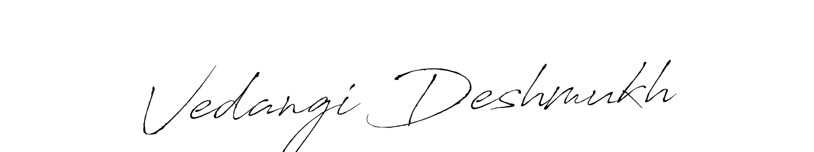 Similarly Antro_Vectra is the best handwritten signature design. Signature creator online .You can use it as an online autograph creator for name Vedangi Deshmukh. Vedangi Deshmukh signature style 6 images and pictures png