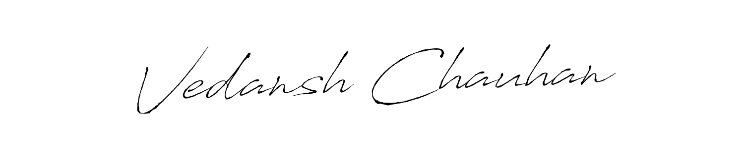 The best way (Antro_Vectra) to make a short signature is to pick only two or three words in your name. The name Vedansh Chauhan include a total of six letters. For converting this name. Vedansh Chauhan signature style 6 images and pictures png