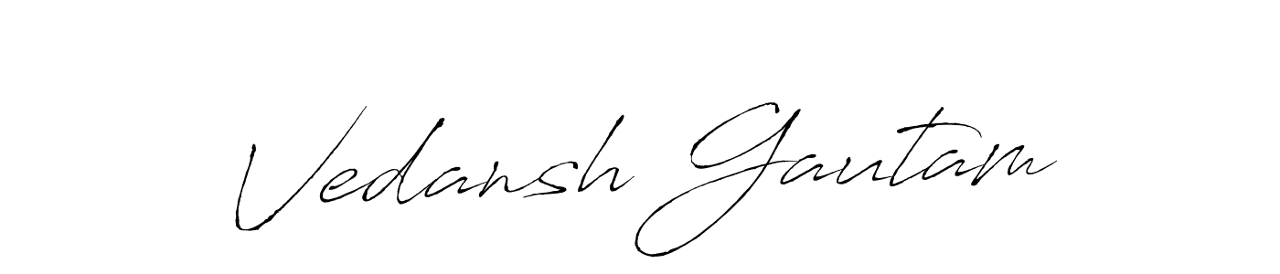 How to make Vedansh Gautam name signature. Use Antro_Vectra style for creating short signs online. This is the latest handwritten sign. Vedansh Gautam signature style 6 images and pictures png