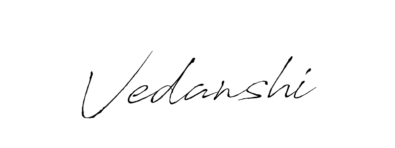 Create a beautiful signature design for name Vedanshi. With this signature (Antro_Vectra) fonts, you can make a handwritten signature for free. Vedanshi signature style 6 images and pictures png