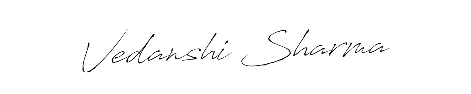 Create a beautiful signature design for name Vedanshi Sharma. With this signature (Antro_Vectra) fonts, you can make a handwritten signature for free. Vedanshi Sharma signature style 6 images and pictures png