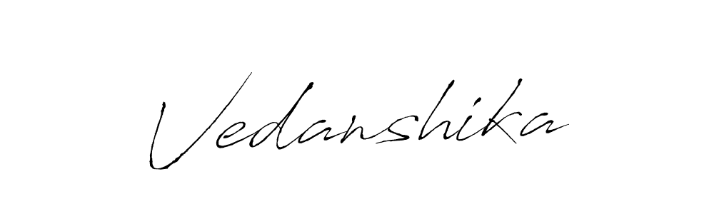 How to make Vedanshika signature? Antro_Vectra is a professional autograph style. Create handwritten signature for Vedanshika name. Vedanshika signature style 6 images and pictures png