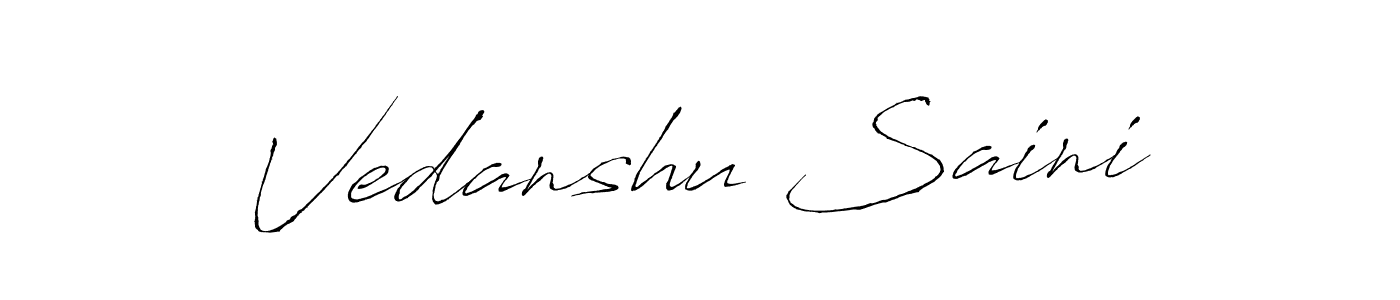 You should practise on your own different ways (Antro_Vectra) to write your name (Vedanshu Saini) in signature. don't let someone else do it for you. Vedanshu Saini signature style 6 images and pictures png