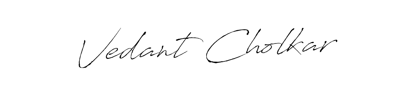 Use a signature maker to create a handwritten signature online. With this signature software, you can design (Antro_Vectra) your own signature for name Vedant Cholkar. Vedant Cholkar signature style 6 images and pictures png