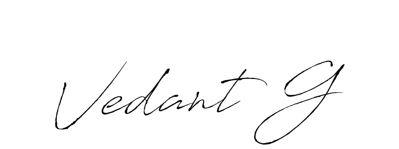 Design your own signature with our free online signature maker. With this signature software, you can create a handwritten (Antro_Vectra) signature for name Vedant G. Vedant G signature style 6 images and pictures png
