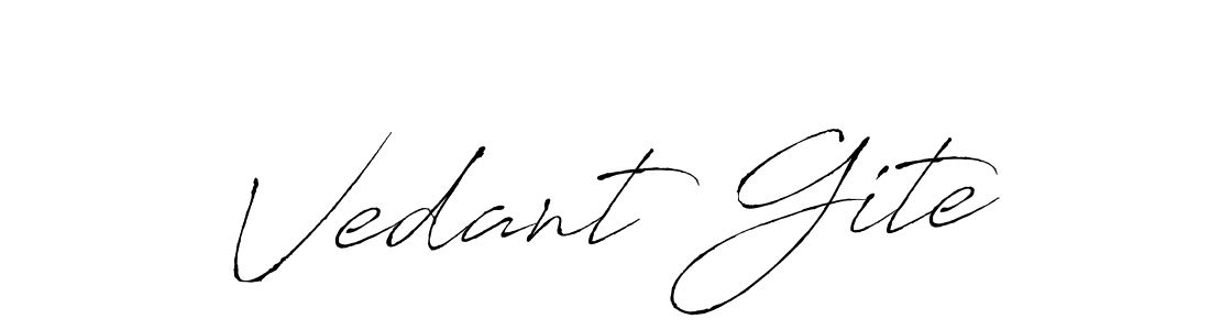 Antro_Vectra is a professional signature style that is perfect for those who want to add a touch of class to their signature. It is also a great choice for those who want to make their signature more unique. Get Vedant Gite name to fancy signature for free. Vedant Gite signature style 6 images and pictures png