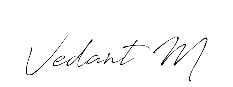 You can use this online signature creator to create a handwritten signature for the name Vedant M. This is the best online autograph maker. Vedant M signature style 6 images and pictures png