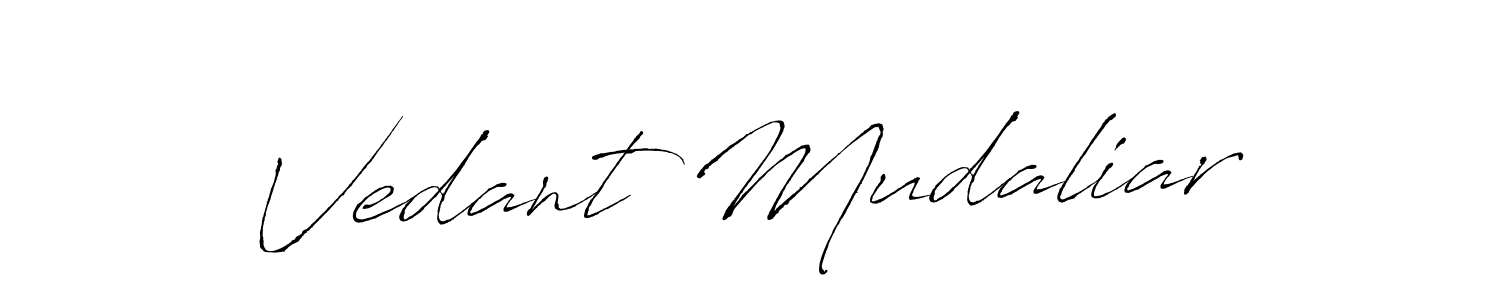 Make a beautiful signature design for name Vedant Mudaliar. With this signature (Antro_Vectra) style, you can create a handwritten signature for free. Vedant Mudaliar signature style 6 images and pictures png