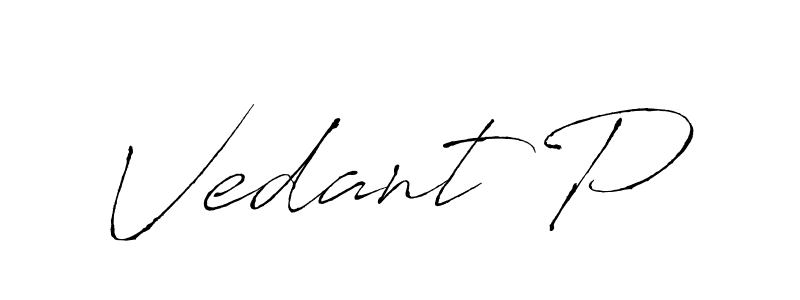 Also we have Vedant P name is the best signature style. Create professional handwritten signature collection using Antro_Vectra autograph style. Vedant P signature style 6 images and pictures png