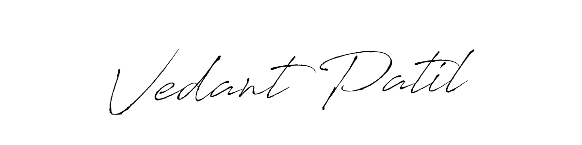 Make a beautiful signature design for name Vedant Patil. With this signature (Antro_Vectra) style, you can create a handwritten signature for free. Vedant Patil signature style 6 images and pictures png