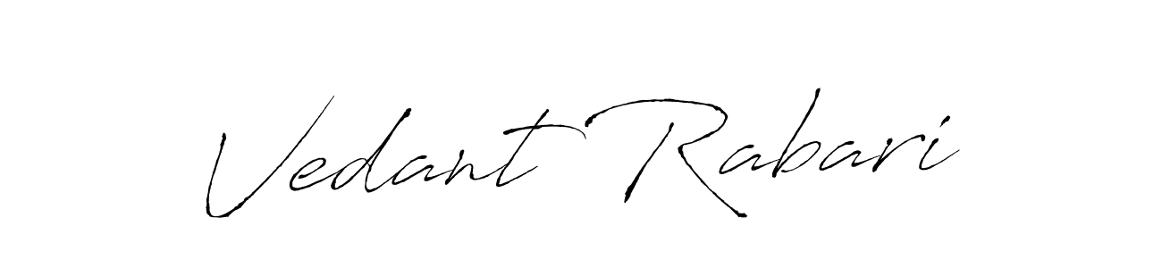 How to make Vedant Rabari name signature. Use Antro_Vectra style for creating short signs online. This is the latest handwritten sign. Vedant Rabari signature style 6 images and pictures png