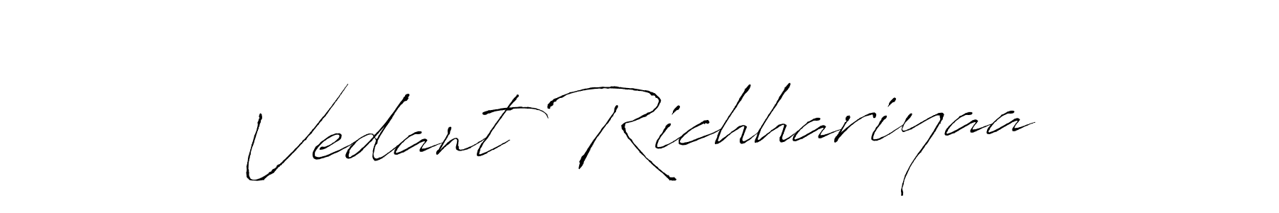 Also You can easily find your signature by using the search form. We will create Vedant Richhariyaa name handwritten signature images for you free of cost using Antro_Vectra sign style. Vedant Richhariyaa signature style 6 images and pictures png