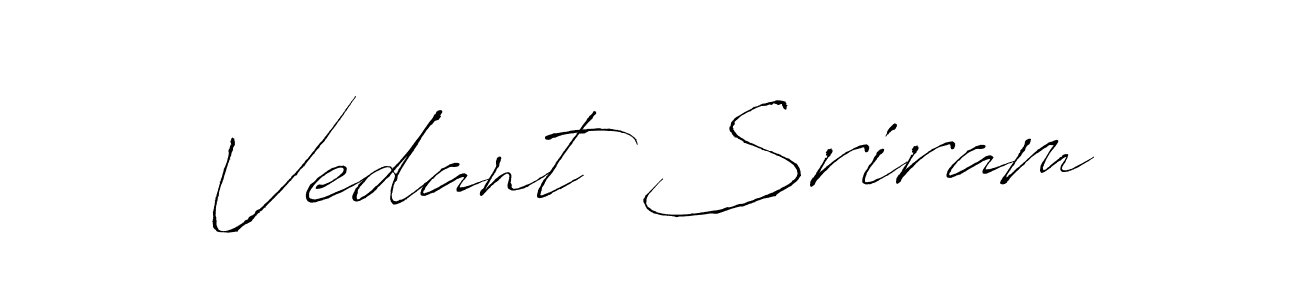 The best way (Antro_Vectra) to make a short signature is to pick only two or three words in your name. The name Vedant Sriram include a total of six letters. For converting this name. Vedant Sriram signature style 6 images and pictures png