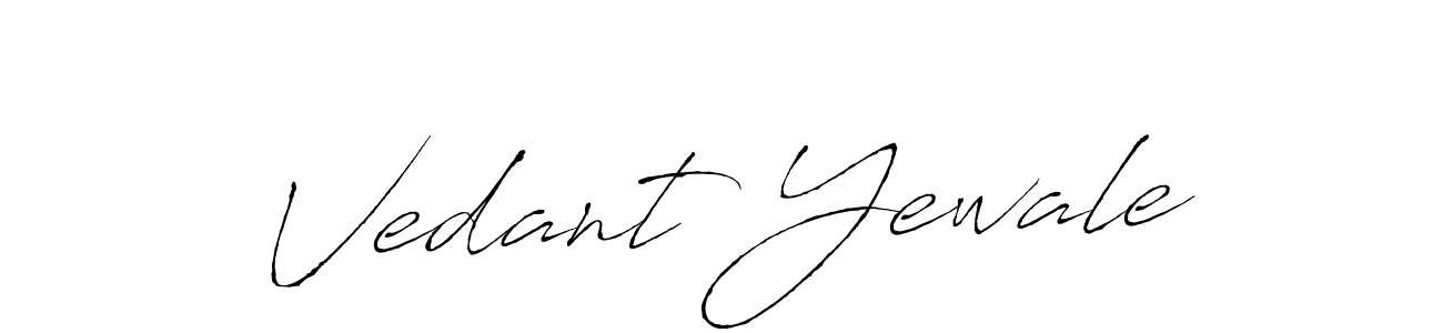 How to make Vedant Yewale name signature. Use Antro_Vectra style for creating short signs online. This is the latest handwritten sign. Vedant Yewale signature style 6 images and pictures png