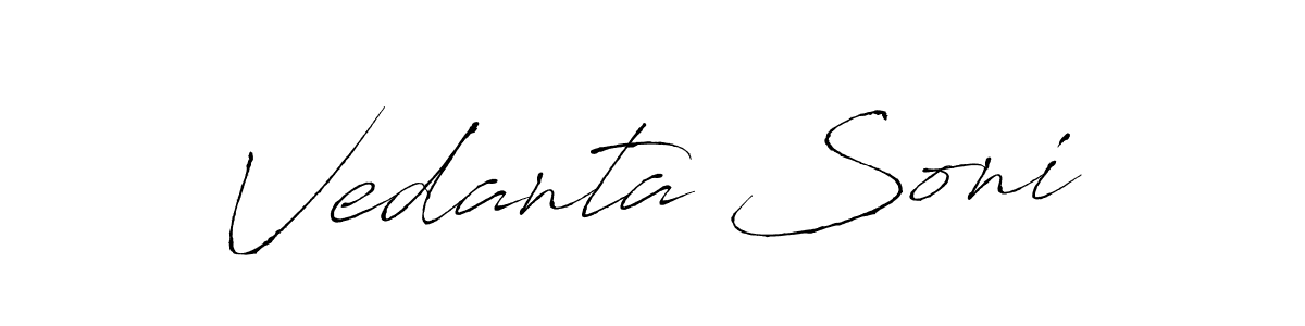 Vedanta Soni stylish signature style. Best Handwritten Sign (Antro_Vectra) for my name. Handwritten Signature Collection Ideas for my name Vedanta Soni. Vedanta Soni signature style 6 images and pictures png