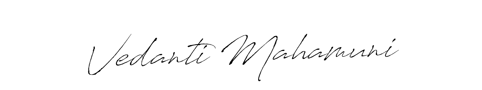 if you are searching for the best signature style for your name Vedanti Mahamuni. so please give up your signature search. here we have designed multiple signature styles  using Antro_Vectra. Vedanti Mahamuni signature style 6 images and pictures png