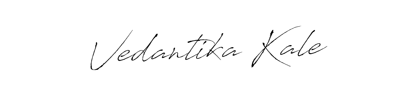 The best way (Antro_Vectra) to make a short signature is to pick only two or three words in your name. The name Vedantika Kale include a total of six letters. For converting this name. Vedantika Kale signature style 6 images and pictures png