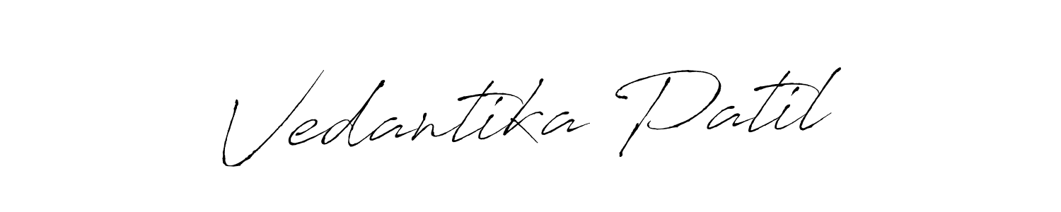 Create a beautiful signature design for name Vedantika Patil. With this signature (Antro_Vectra) fonts, you can make a handwritten signature for free. Vedantika Patil signature style 6 images and pictures png