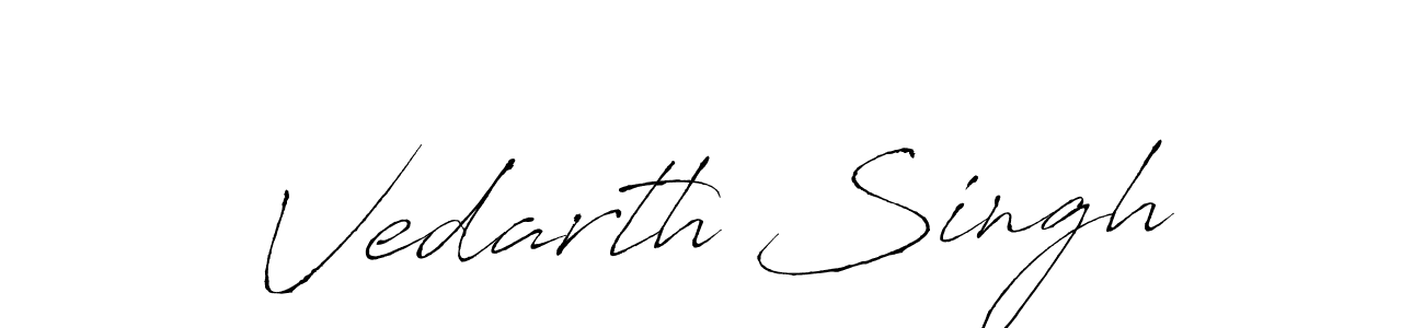 The best way (Antro_Vectra) to make a short signature is to pick only two or three words in your name. The name Vedarth Singh include a total of six letters. For converting this name. Vedarth Singh signature style 6 images and pictures png