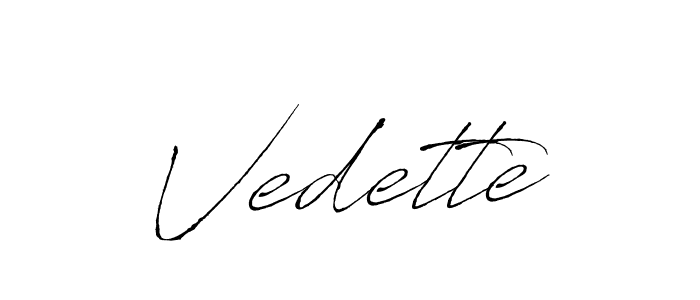 Make a beautiful signature design for name Vedette. With this signature (Antro_Vectra) style, you can create a handwritten signature for free. Vedette signature style 6 images and pictures png
