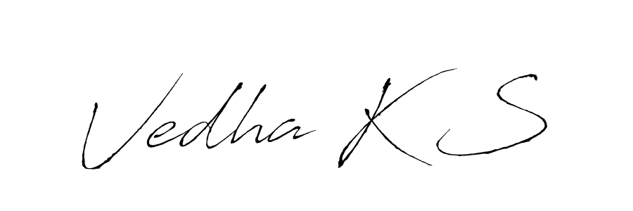 Vedha K S stylish signature style. Best Handwritten Sign (Antro_Vectra) for my name. Handwritten Signature Collection Ideas for my name Vedha K S. Vedha K S signature style 6 images and pictures png