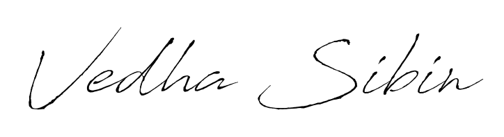 The Antro_Vectra typeface gives name Vedha Sibin a refined look. Suitable for certificates, diplomas, and official verification. Vedha Sibin signature style 6 images and pictures png