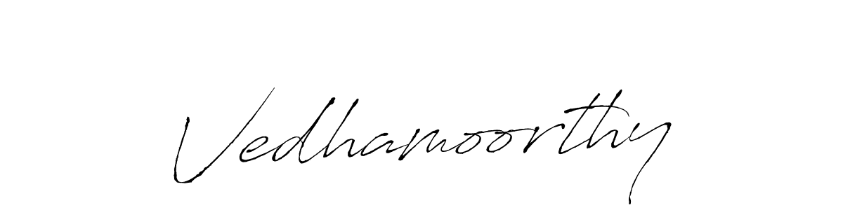 Make a beautiful signature design for name Vedhamoorthy. With this signature (Antro_Vectra) style, you can create a handwritten signature for free. Vedhamoorthy signature style 6 images and pictures png