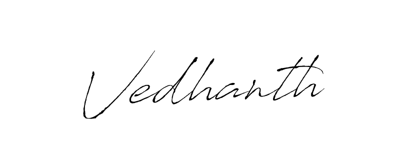 Design your own signature with our free online signature maker. With this signature software, you can create a handwritten (Antro_Vectra) signature for name Vedhanth. Vedhanth signature style 6 images and pictures png