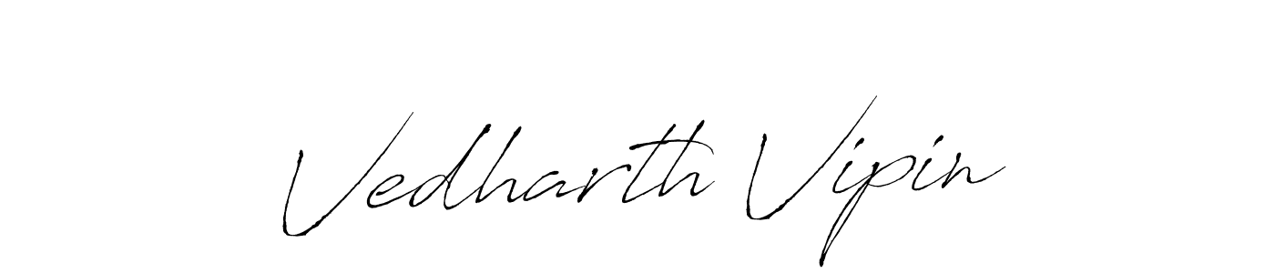 Make a beautiful signature design for name Vedharth Vipin. With this signature (Antro_Vectra) style, you can create a handwritten signature for free. Vedharth Vipin signature style 6 images and pictures png