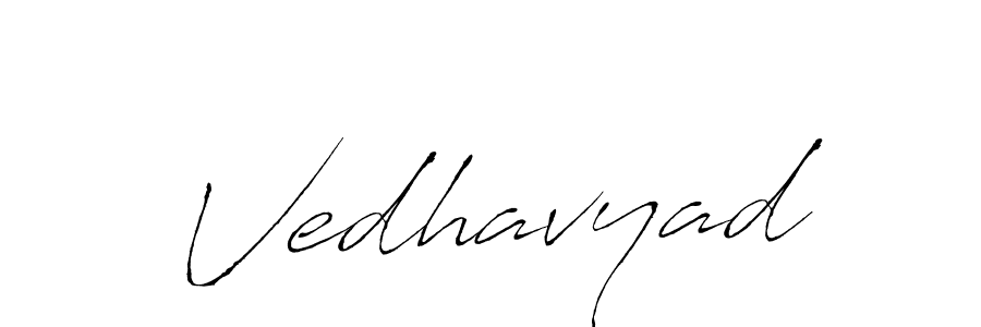The best way (Antro_Vectra) to make a short signature is to pick only two or three words in your name. The name Vedhavyad include a total of six letters. For converting this name. Vedhavyad signature style 6 images and pictures png