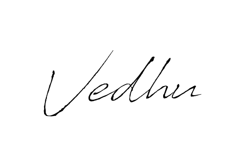 Make a beautiful signature design for name Vedhu. With this signature (Antro_Vectra) style, you can create a handwritten signature for free. Vedhu signature style 6 images and pictures png