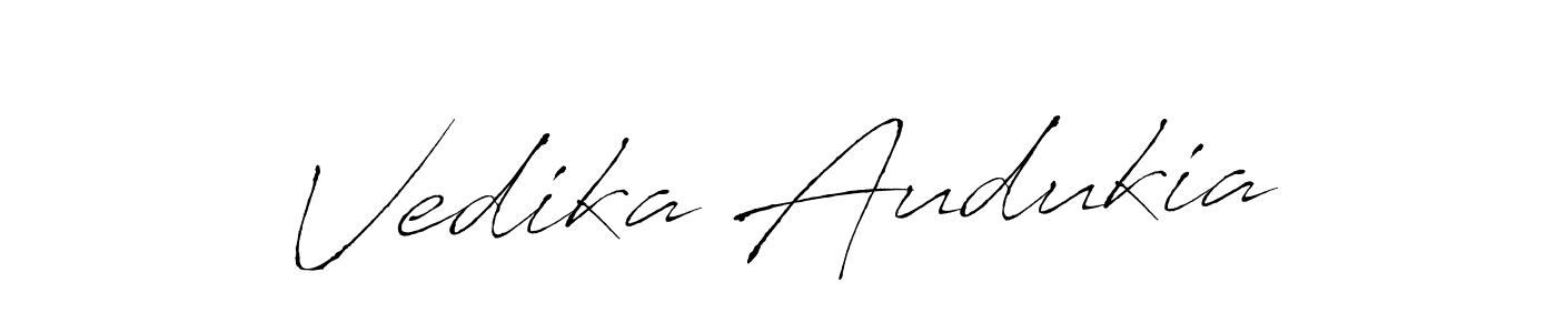 Make a beautiful signature design for name Vedika Audukia. With this signature (Antro_Vectra) style, you can create a handwritten signature for free. Vedika Audukia signature style 6 images and pictures png