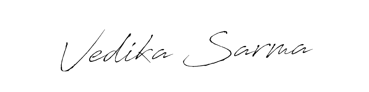 Also You can easily find your signature by using the search form. We will create Vedika Sarma name handwritten signature images for you free of cost using Antro_Vectra sign style. Vedika Sarma signature style 6 images and pictures png