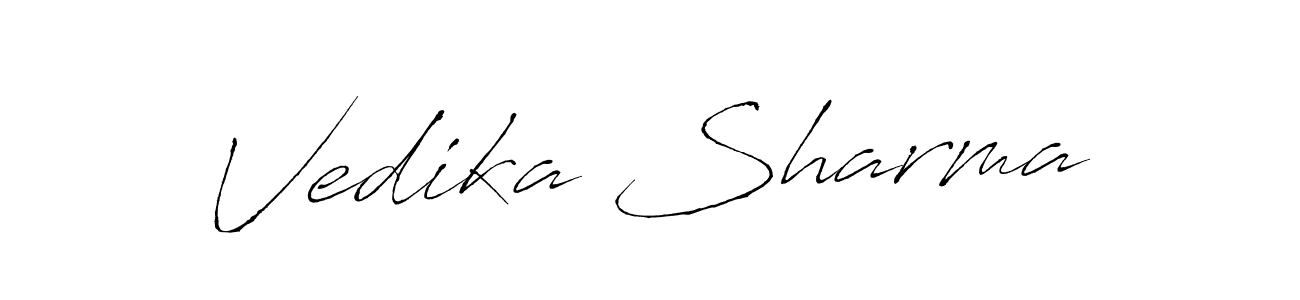 This is the best signature style for the Vedika Sharma name. Also you like these signature font (Antro_Vectra). Mix name signature. Vedika Sharma signature style 6 images and pictures png