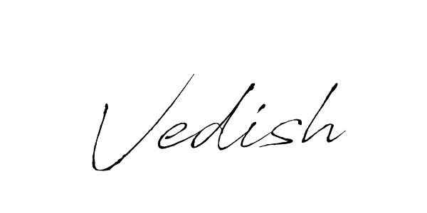 Use a signature maker to create a handwritten signature online. With this signature software, you can design (Antro_Vectra) your own signature for name Vedish. Vedish signature style 6 images and pictures png