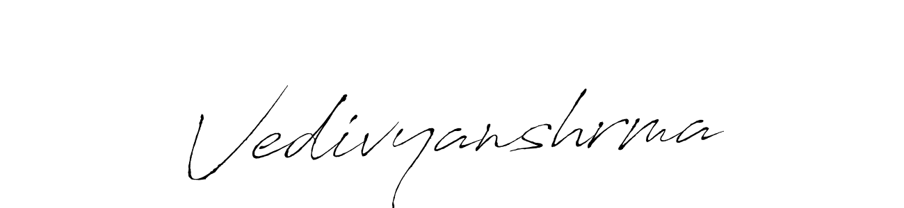 Also we have Vedivyanshrma name is the best signature style. Create professional handwritten signature collection using Antro_Vectra autograph style. Vedivyanshrma signature style 6 images and pictures png
