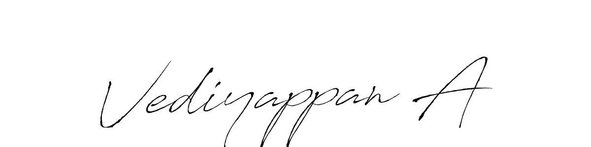 Make a beautiful signature design for name Vediyappan A. With this signature (Antro_Vectra) style, you can create a handwritten signature for free. Vediyappan A signature style 6 images and pictures png