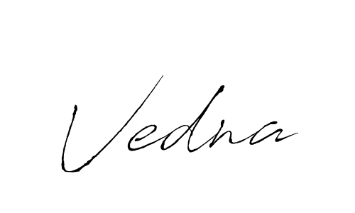 Design your own signature with our free online signature maker. With this signature software, you can create a handwritten (Antro_Vectra) signature for name Vedna. Vedna signature style 6 images and pictures png