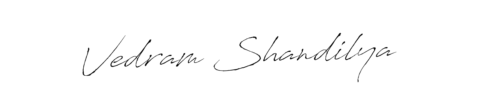 Create a beautiful signature design for name Vedram Shandilya. With this signature (Antro_Vectra) fonts, you can make a handwritten signature for free. Vedram Shandilya signature style 6 images and pictures png