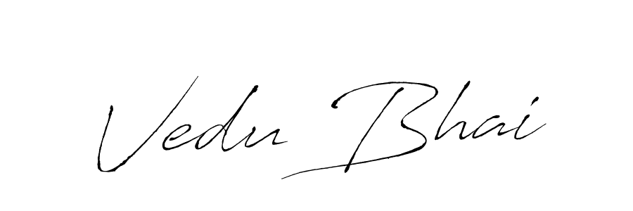 Similarly Antro_Vectra is the best handwritten signature design. Signature creator online .You can use it as an online autograph creator for name Vedu Bhai. Vedu Bhai signature style 6 images and pictures png