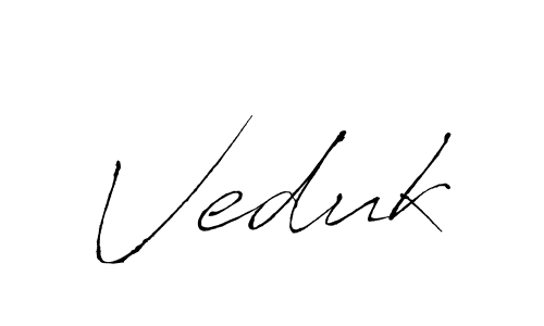 Design your own signature with our free online signature maker. With this signature software, you can create a handwritten (Antro_Vectra) signature for name Veduk. Veduk signature style 6 images and pictures png