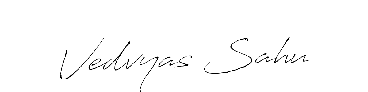 Design your own signature with our free online signature maker. With this signature software, you can create a handwritten (Antro_Vectra) signature for name Vedvyas Sahu. Vedvyas Sahu signature style 6 images and pictures png